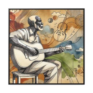 Canvas Wall Art - Soulful Acoustic Guitar Player